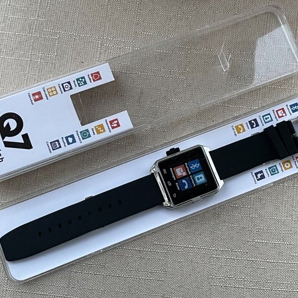 Q7 Smart Watch Black Rubber Band Pedometer Activity Tracker Bluetooth - Picture 5 of 6